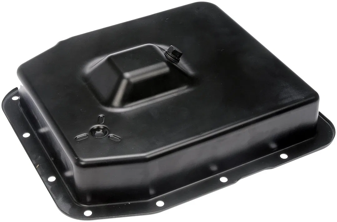 265-813 – DORMAN Auto Trans Oil Pan, OE Replacement Black Steel With Drain Plug